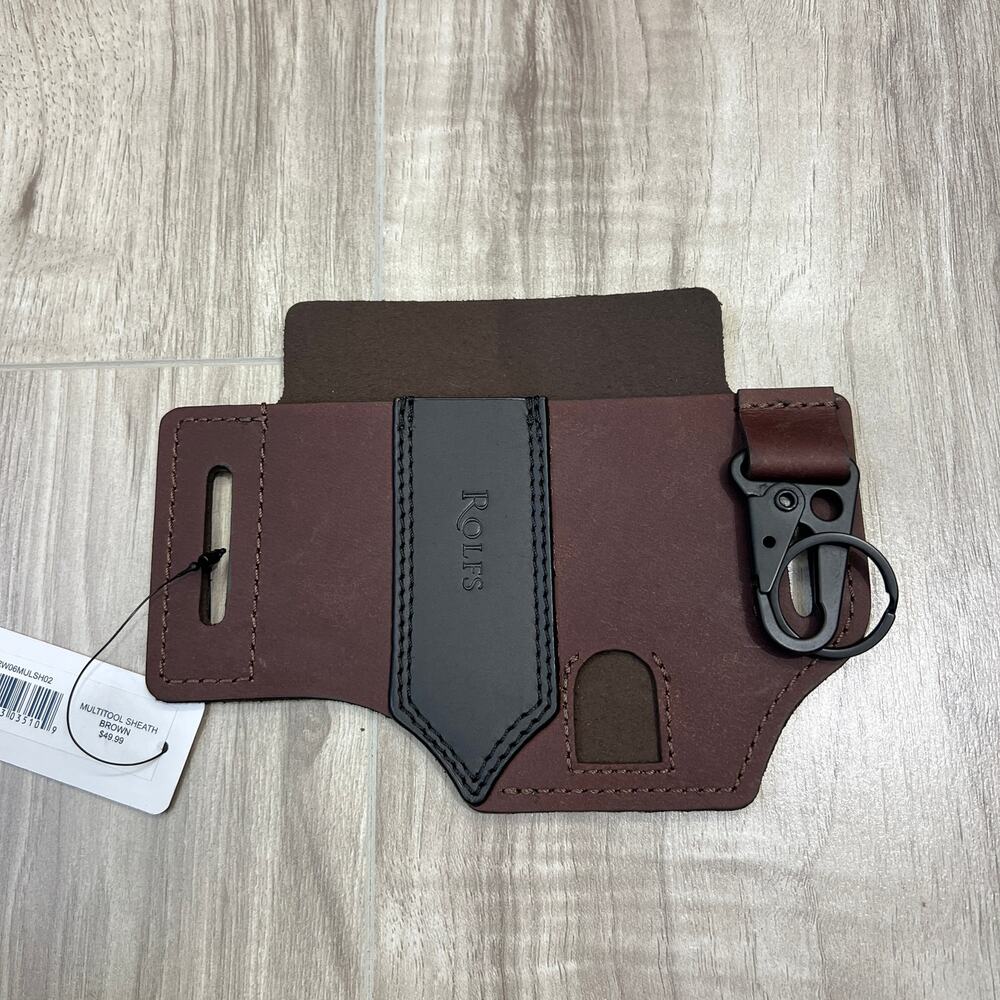 Rolfs Multitool Brown Sheath for Belt, Leather EDC Pocket Organizer for Men